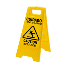 Wet Floor Sign Original Version 2-Sided Bilingual Warning - Slip & Fall Accident Prevention